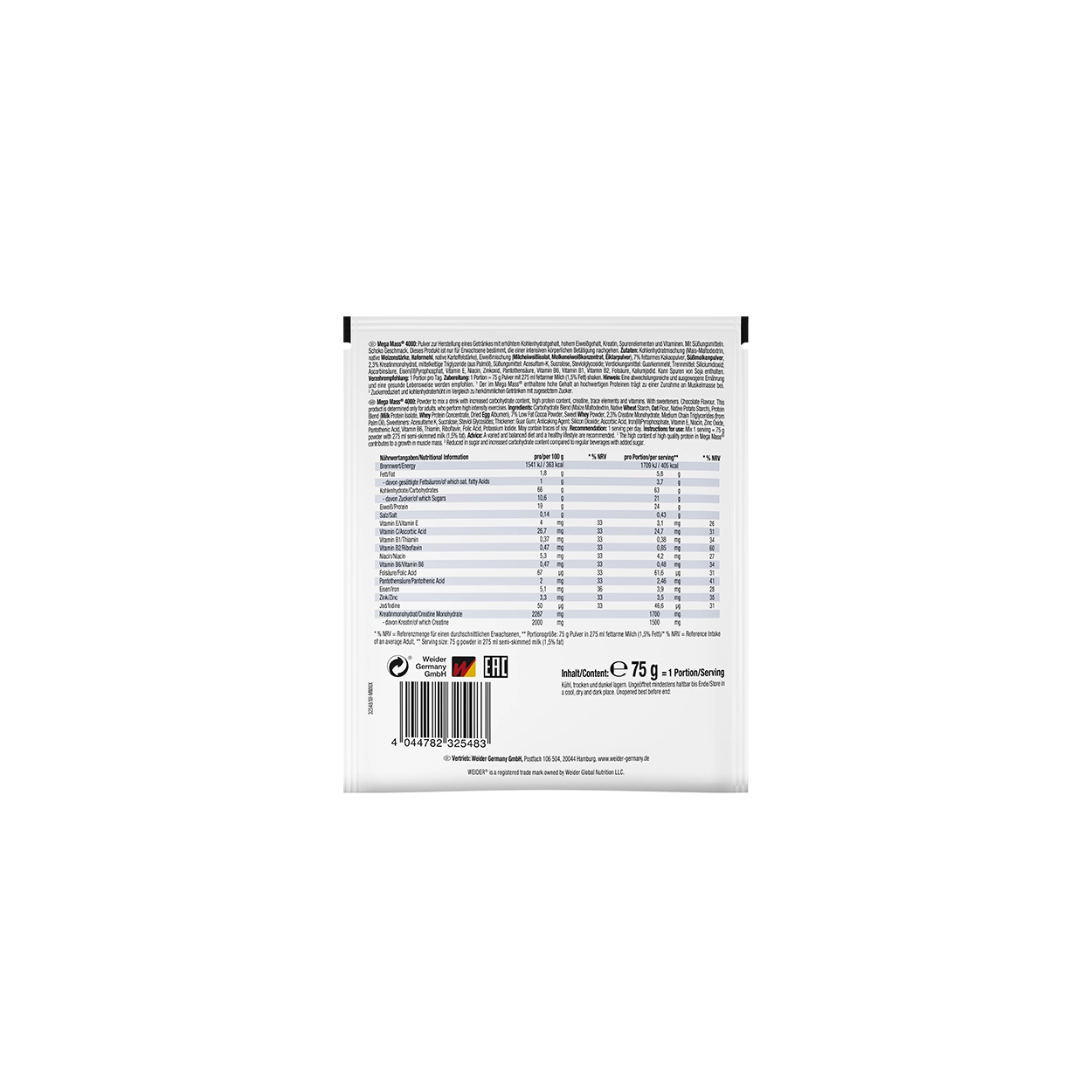 Mega Mass 4000 sample bag